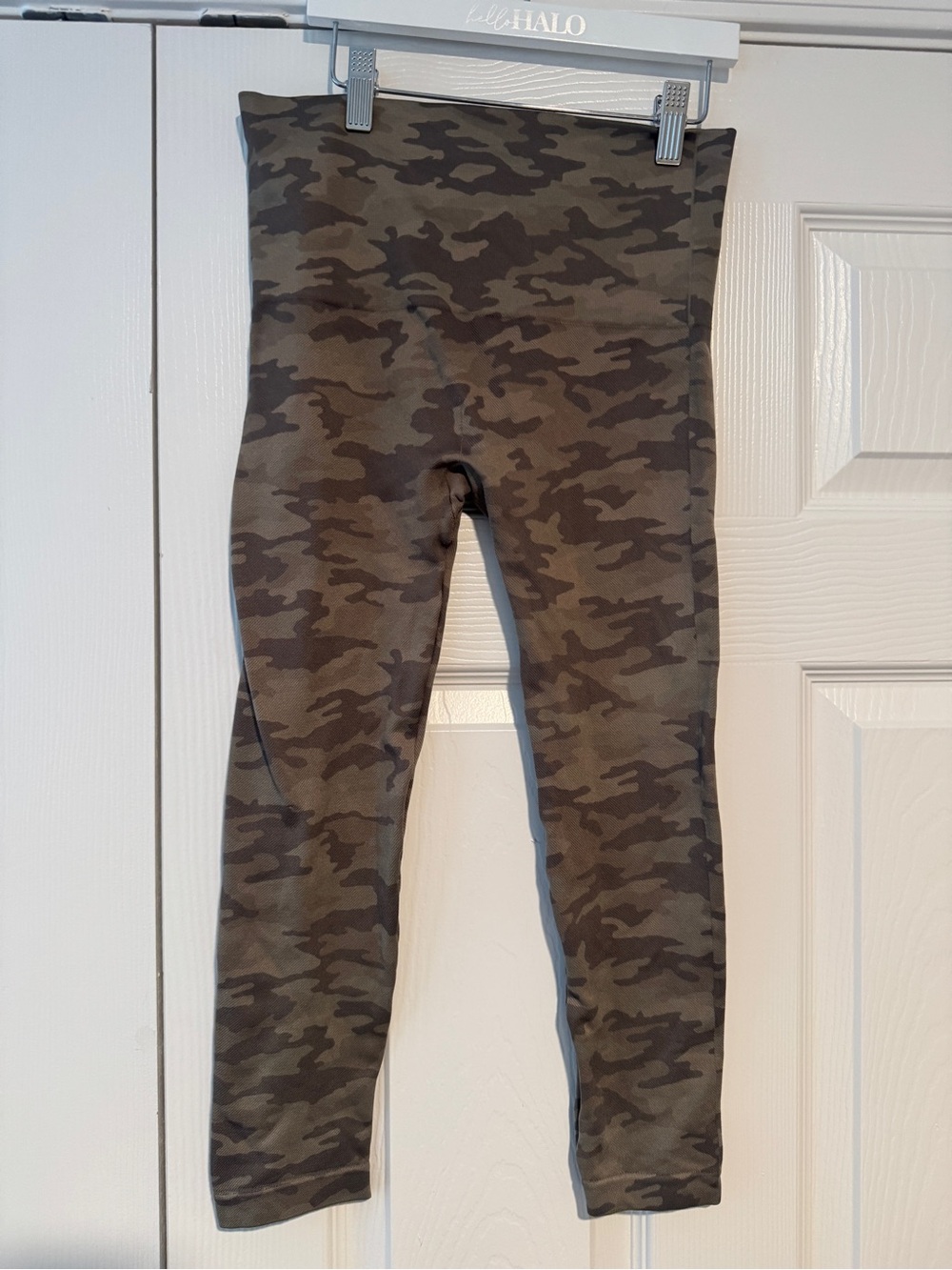 SPANX Camo Leggings in Olive and Dark Green